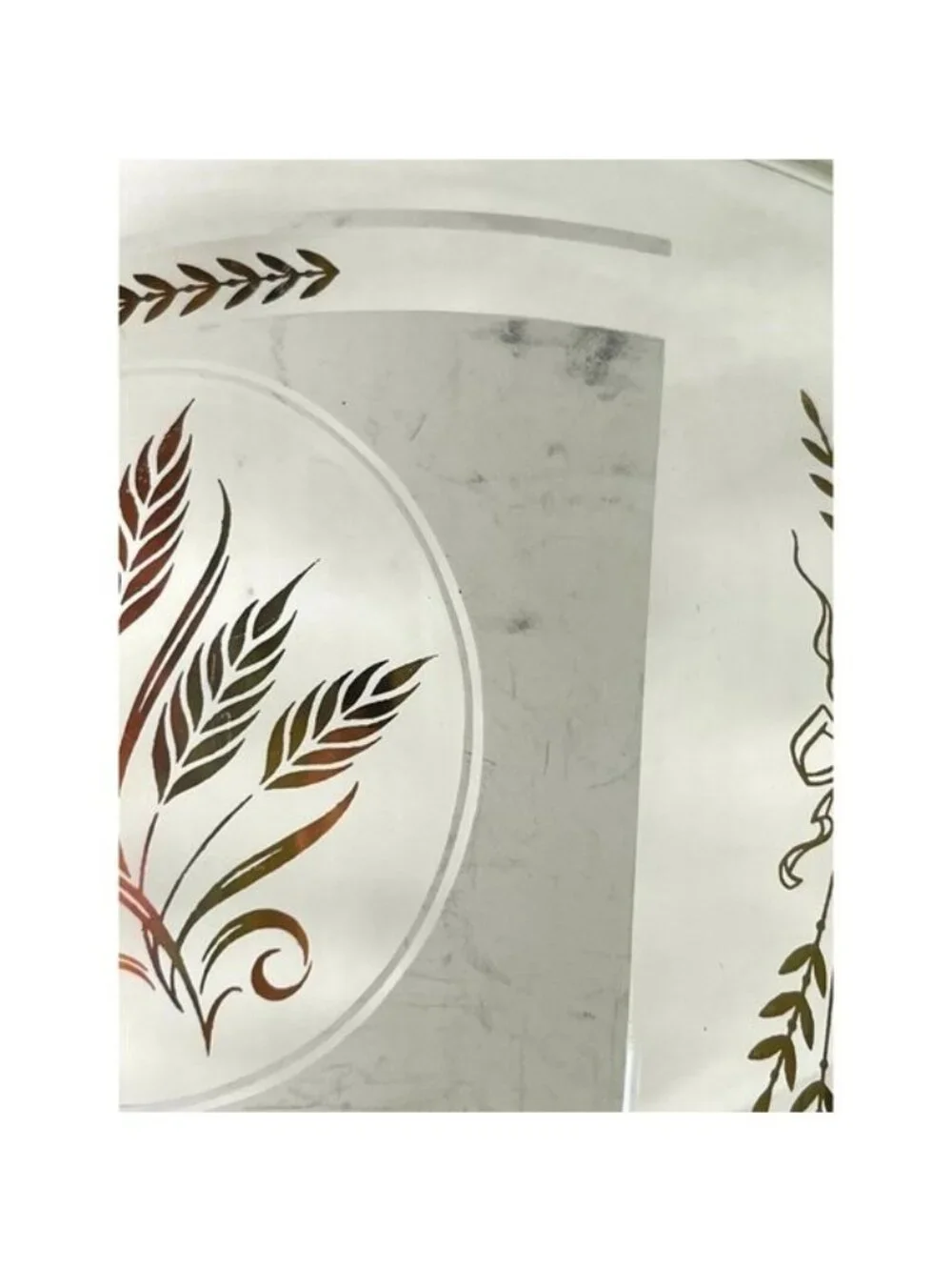 Vintage Hazel Atlas Golden Wheat Large Glass Serving Bowl MCM 10.5